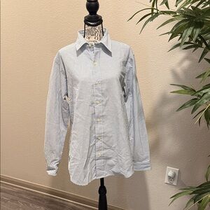 Men's Blue Striped Button Down Shirt